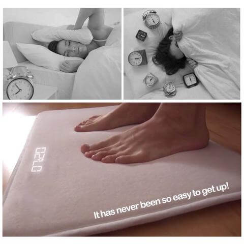 Pressure Sensitive Step on Rug Carpet Alarm Clock · Mavigadget