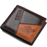 Genuine Leather Men Wallets with Coin Pocket Zipper