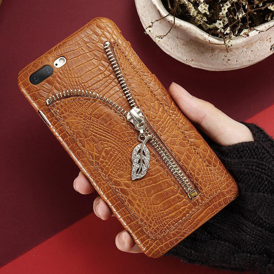 Retro Crocodile Grain Leather Case For Iphone Models - Image 0