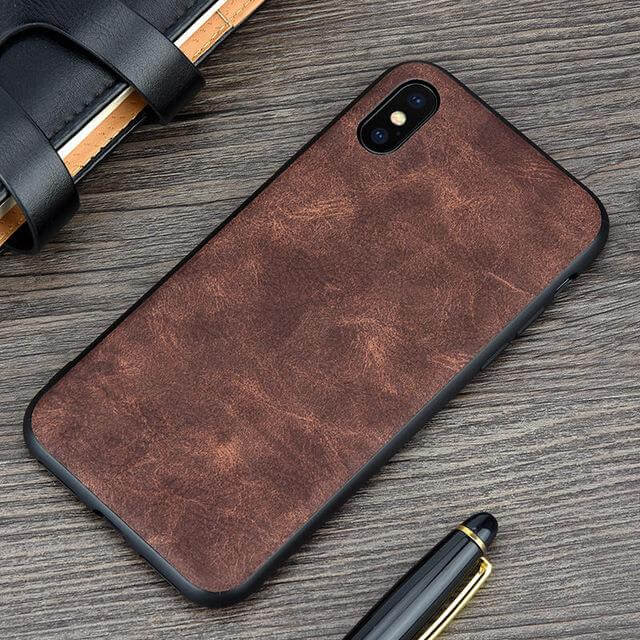 Vintage PU Leather Case for iPhone X and Other Models - MaviGadget