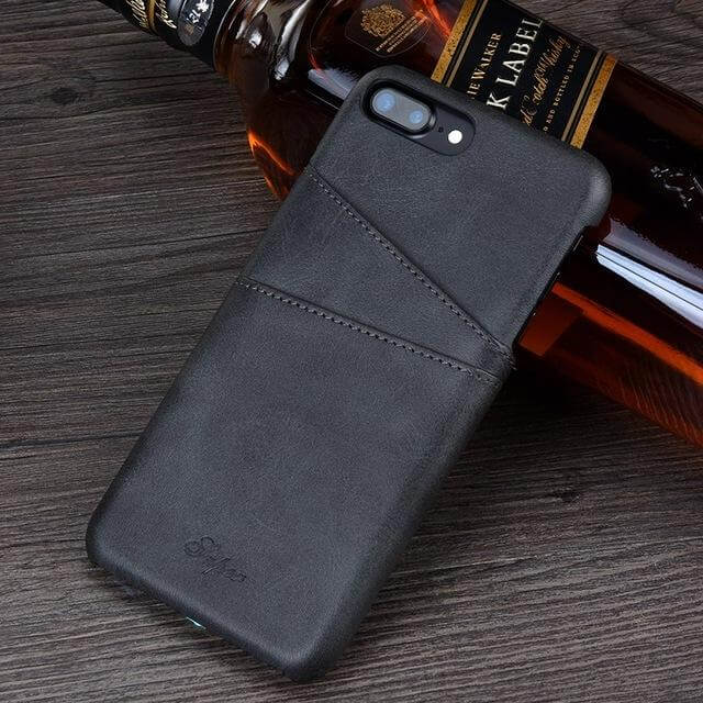 Luxury Leather Wallet Case for Iphone Models - MaviGadget