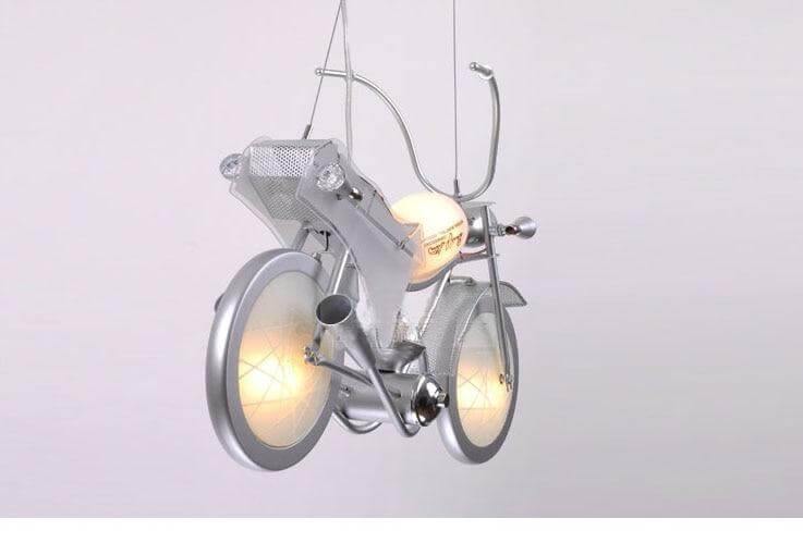 Modern Aluminum Glass Motorcycle Chandelier - Image 6