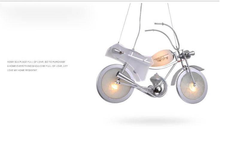 Modern Aluminum Glass Motorcycle Chandelier - Image 1