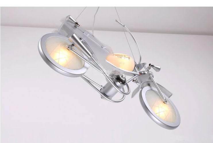 Modern Aluminum Glass Motorcycle Chandelier - Image 2