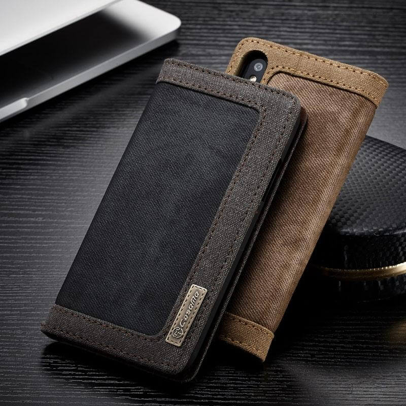 Jeans Leather Flip Wallet Iphone X Case - Image 0