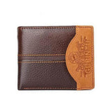 Genuine Leather Men Wallets with Coin Pocket Zipper