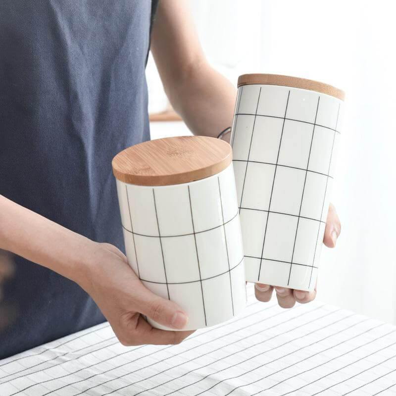 Ceramic Bamboo Cover Kitchen Food Container - Image 5