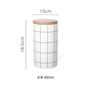 Ceramic Bamboo Cover Kitchen Food Container - Image 0