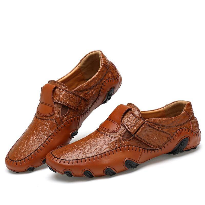 Leather Moccasins Men Driving Shoes - Image 0