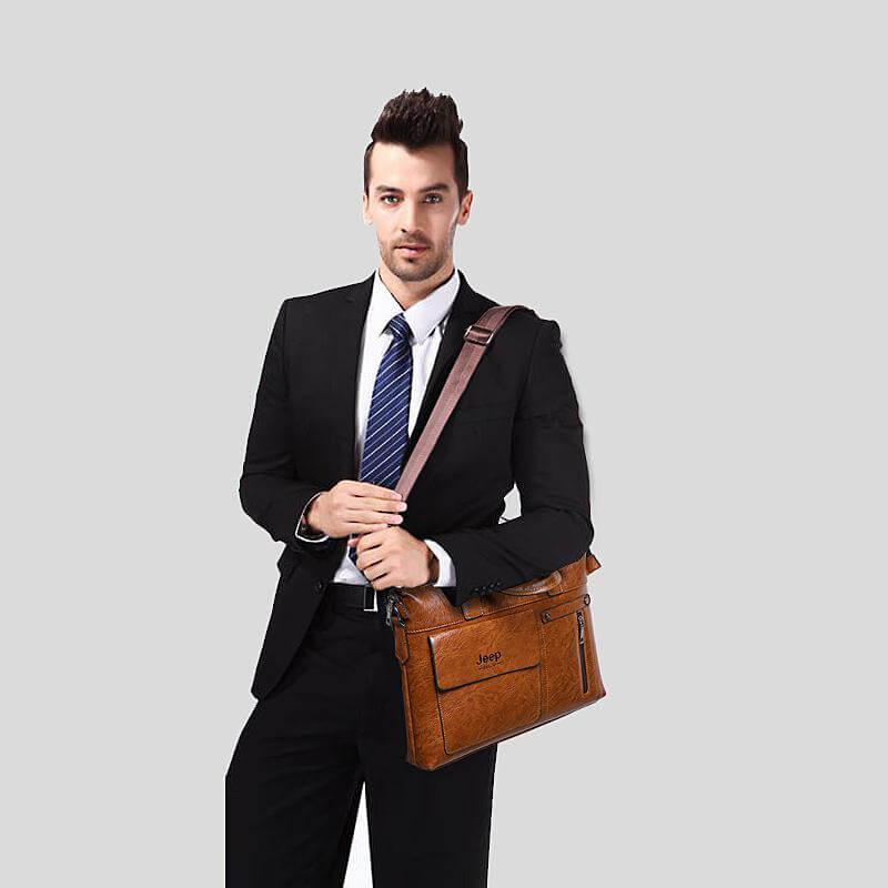 Business Style Leather Shoulder Bags - Image 3