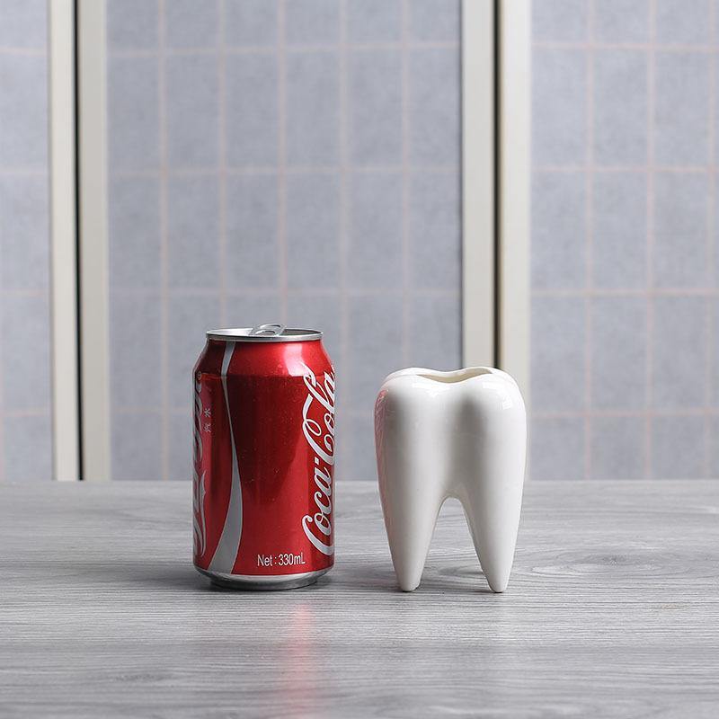 Tooth Shape White Ceramic Modern Flower Pot - Image 2