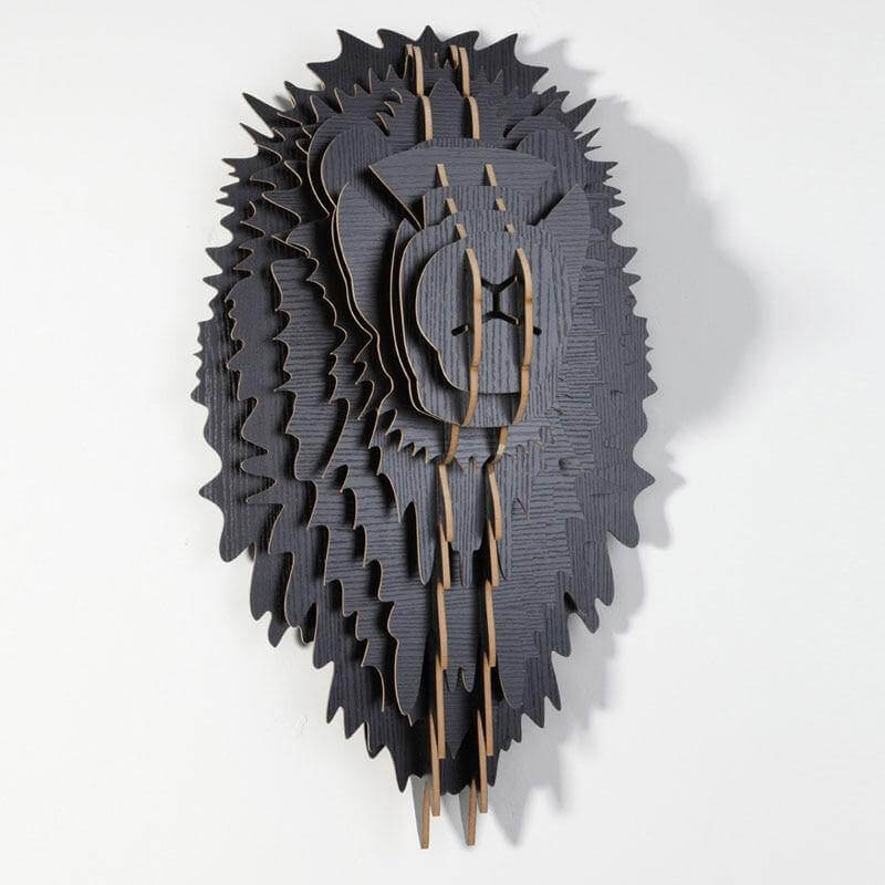 Chinese 3D Wood Lion Head - Image 0