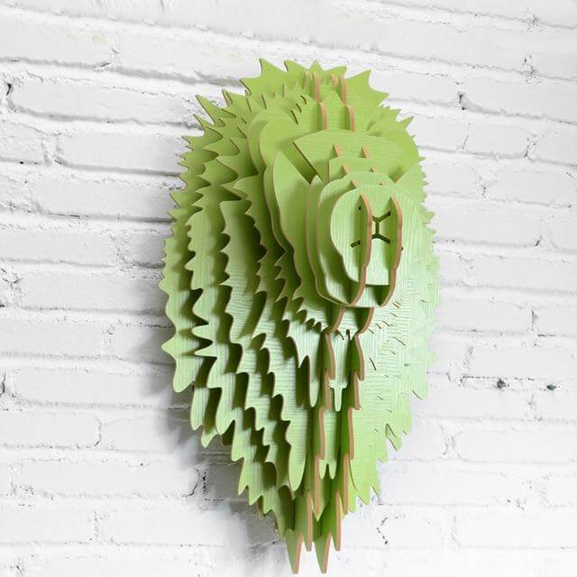 Chinese 3D Wood Lion Head