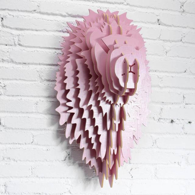 Chinese 3D Wood Lion Head - Image 2
