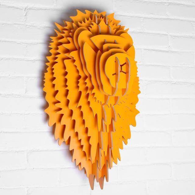 Chinese 3D Wood Lion Head