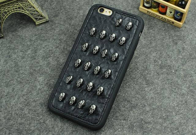 3D Cool Studs Rivet Punk Skull Design Silicone Case For iPhone Models - Image 4