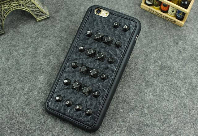 3D Cool Studs Rivet Punk Skull Design Silicone Case For iPhone Models - Image 3