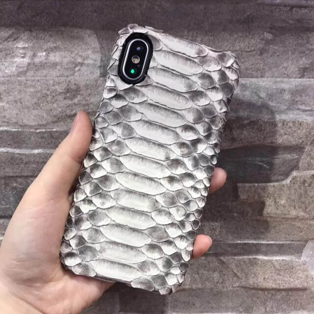 Luxury Genuine Python Skin Leather Case For iPhone X - Image 4