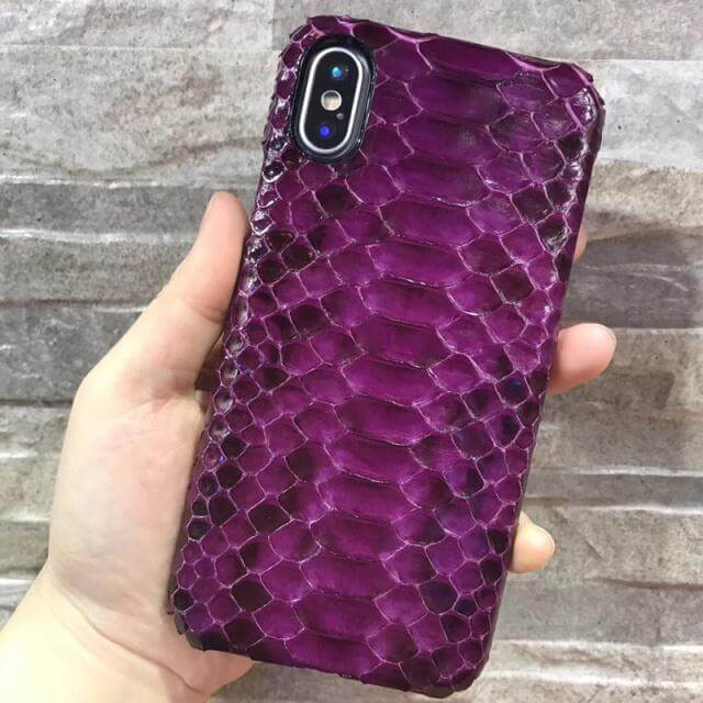 Luxury Genuine Python Skin Leather Case For iPhone X - Image 2