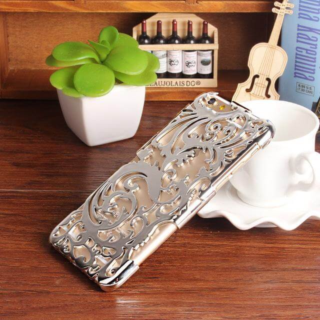 Artistic Hollow Flower Plating Phone Case For iPhone Models - Image 2
