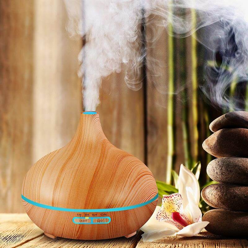 Wood Air Humidifier Essential Oil Diffuser Aroma Lamp - Image 0