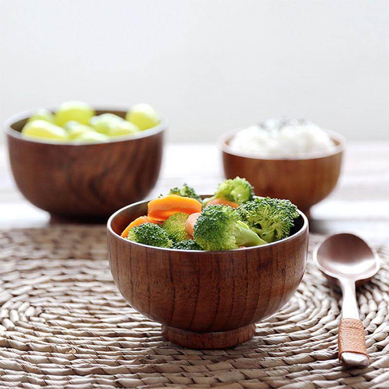 Japanese Style Wooden Bowl - Image 1