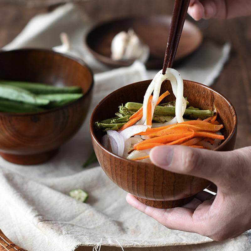 Japanese Style Wooden Bowl - Image 2