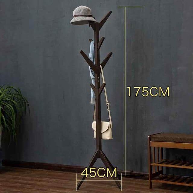 8 Hooks Solid Modern Wood Modern Coat Hanger - Image 1