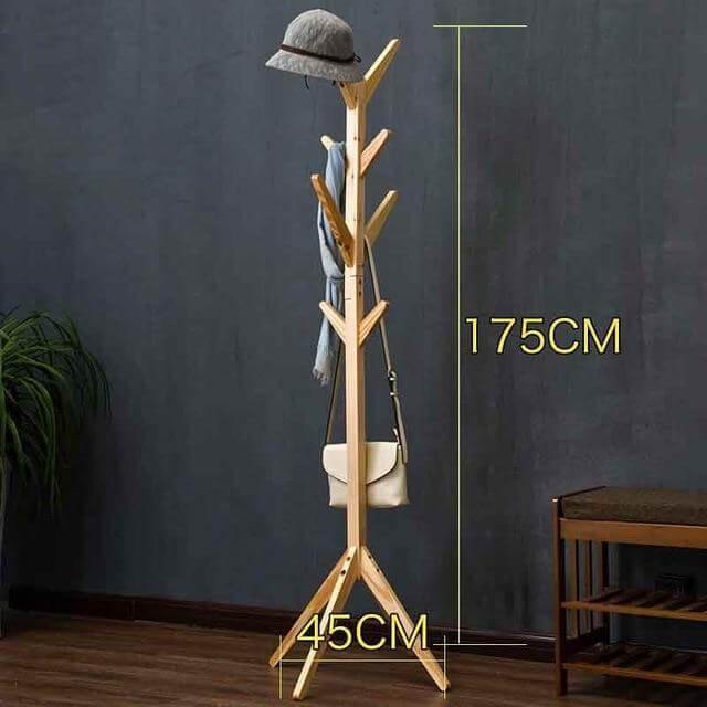 8 Hooks Solid Modern Wood Modern Coat Hanger - Image 4
