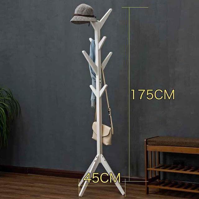 8 Hooks Solid Modern Wood Modern Coat Hanger - Image 2