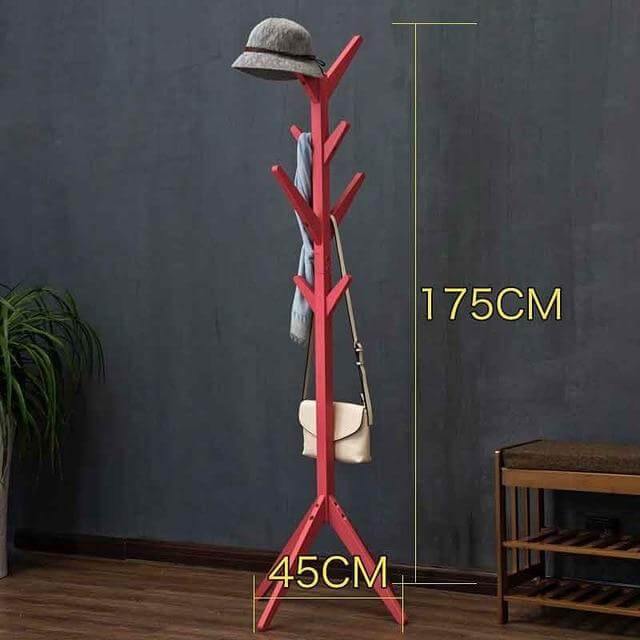 8 Hooks Solid Modern Wood Modern Coat Hanger - Image 3