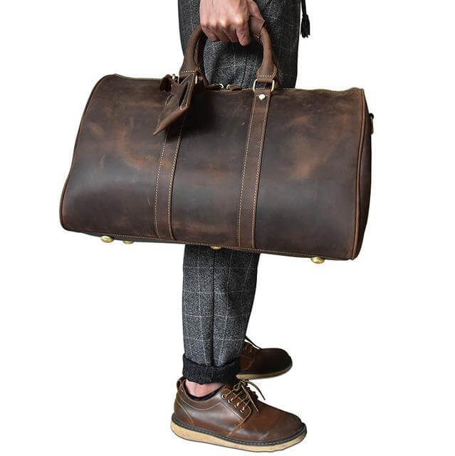 Glossy cow leather travel bag - Image 4