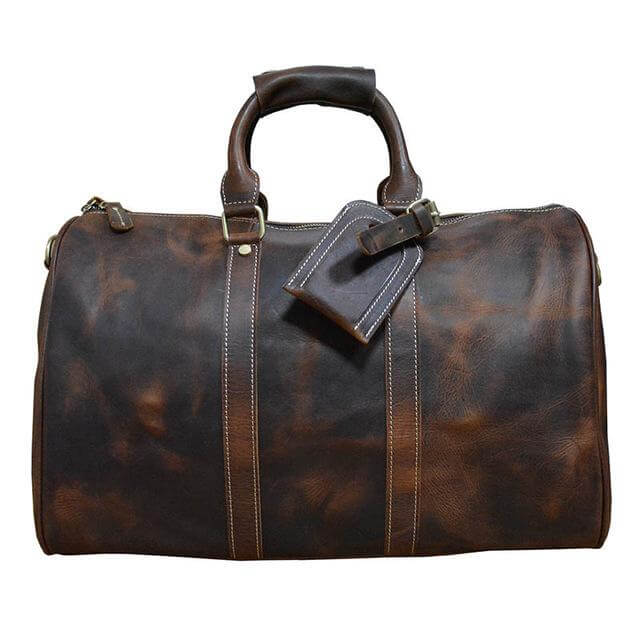 Glossy cow leather travel bag - MaviGadget