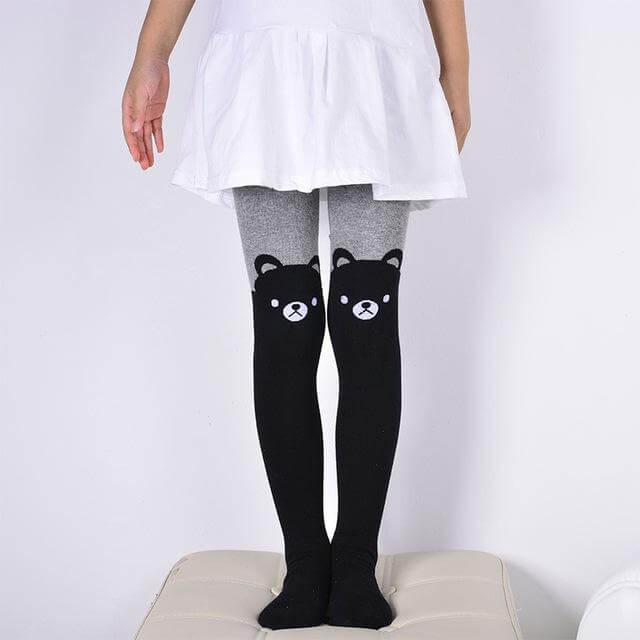 Cartoon Cat Printed Cotton Pantyhose - Image 8