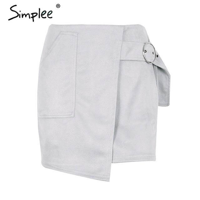 Suede Leather Pencil Skirt - Image 1
