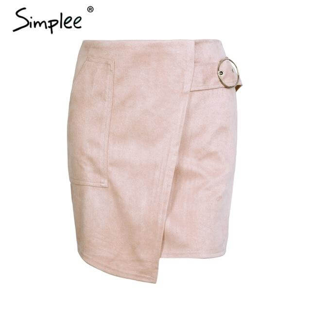 Suede Leather Pencil Skirt - Image 4