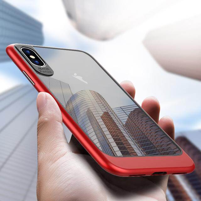 iPhone X Luxury Hybrid Transparent  Clear SlimHard Back Cover Case - Image 1
