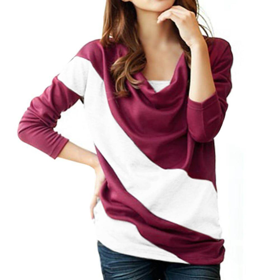 Stylish Polo Autumn Long Sleeve Blouse - Image 0