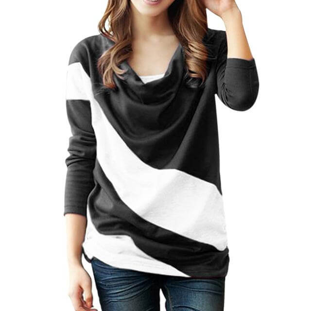 Stylish Polo Autumn Long Sleeve Blouse - Image 3