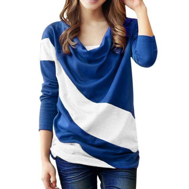 Stylish Polo Autumn Long Sleeve Blouse - Image 1