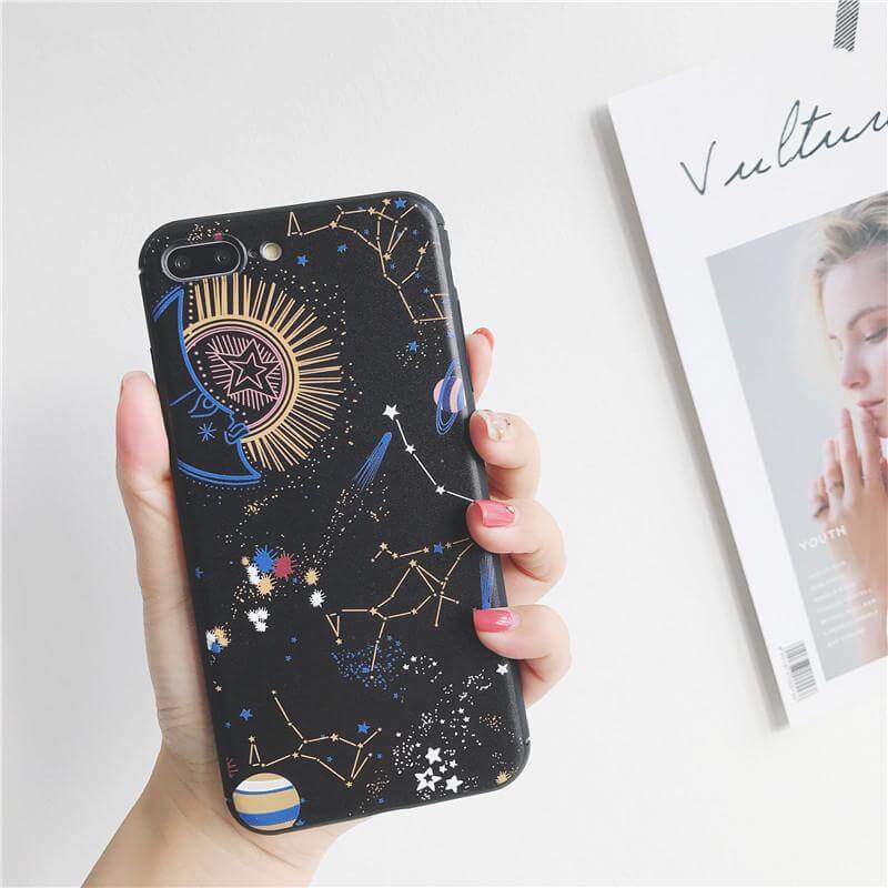Space planet 3D Relief Silicone Case for Iphone Models - Image 0