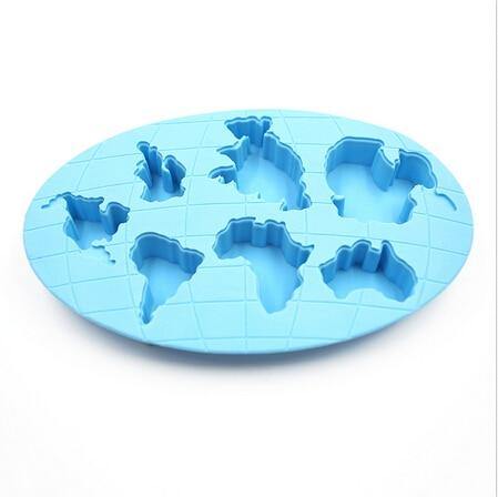 Earth Continents Silicone Ice Tray Mold