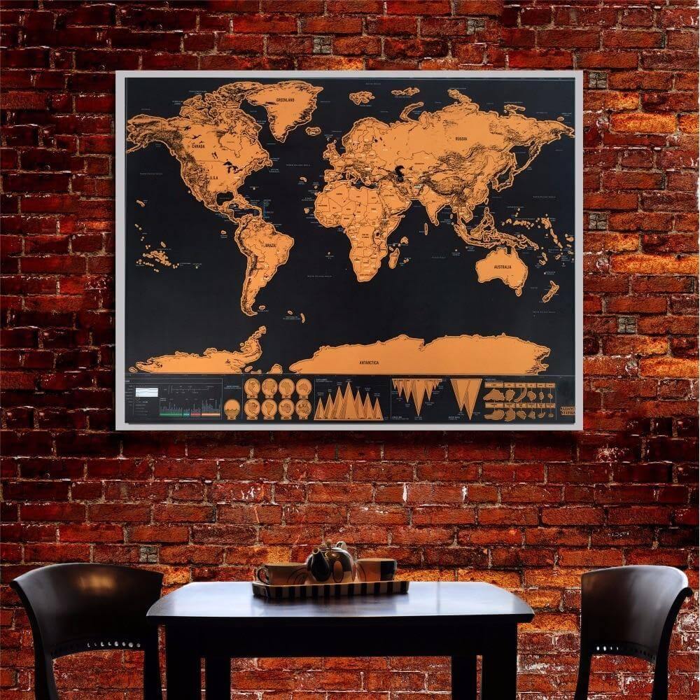 Deluxe Personalized Scratch World Map - MaviGadget