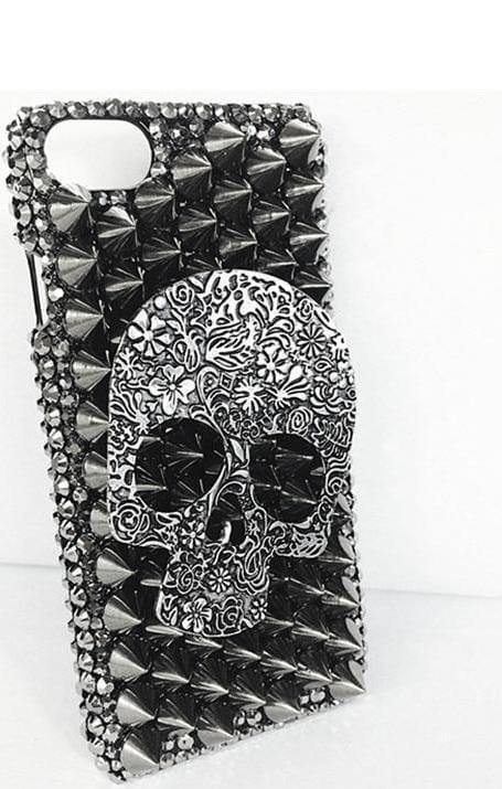 Rhinestone 3D Skull Design Scary Iphone Cases - Image 2