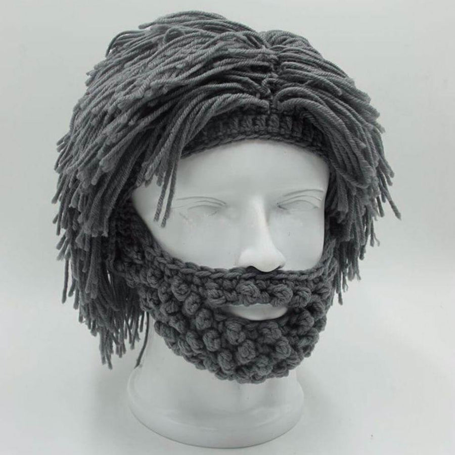 Handmade Knitted Men Winter Hat Mustache - Image 4