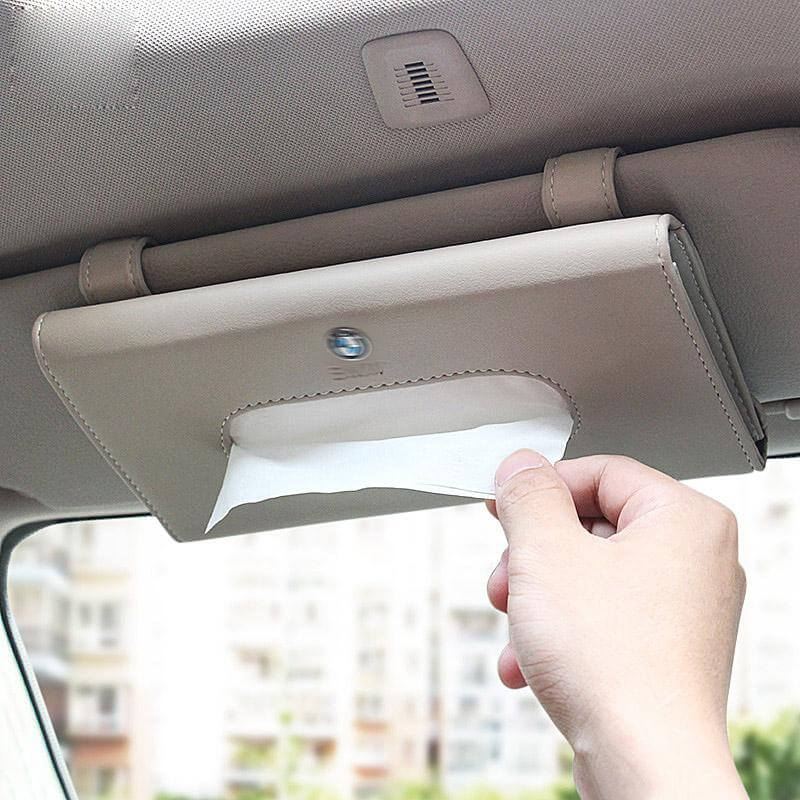 Car Sun Visor Leather Tissue Boxes - Image 0