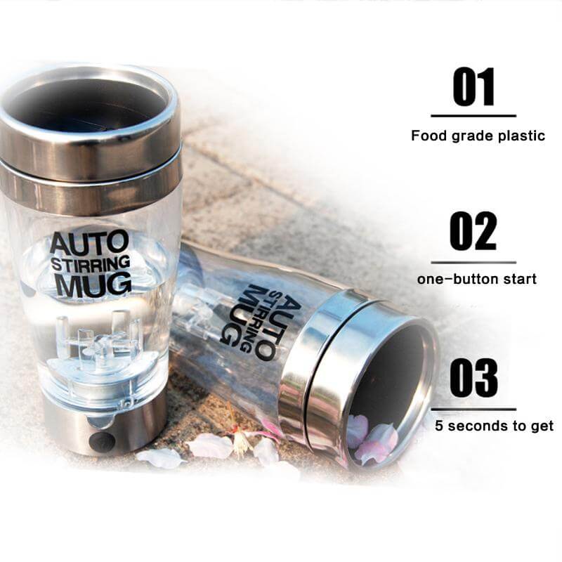 Self Stirring Stainless Steel Transparent Cup - Image 0