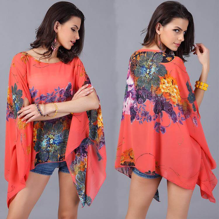 Bohemian Chiffon Vintage Blouse for Women - Image 5