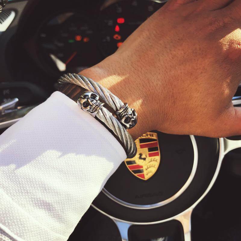 Silver Cable Cuff Bracelets - Image 0