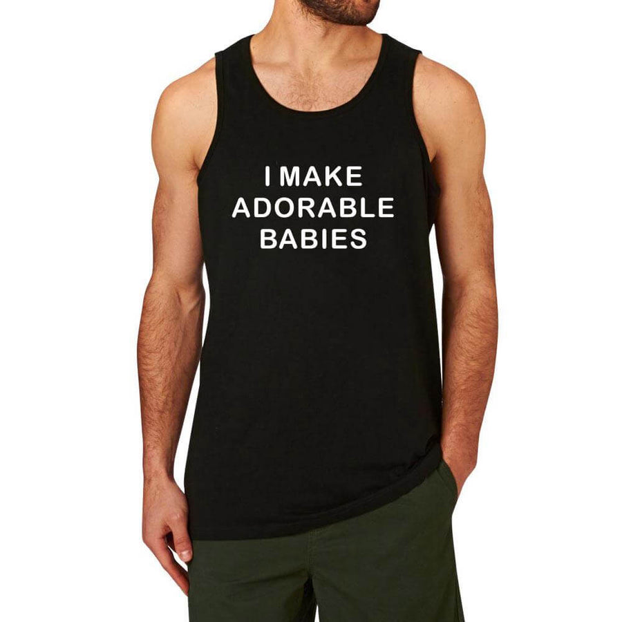 Men '' I Make Adorable Babies Workout '' T-shirt - Image 0